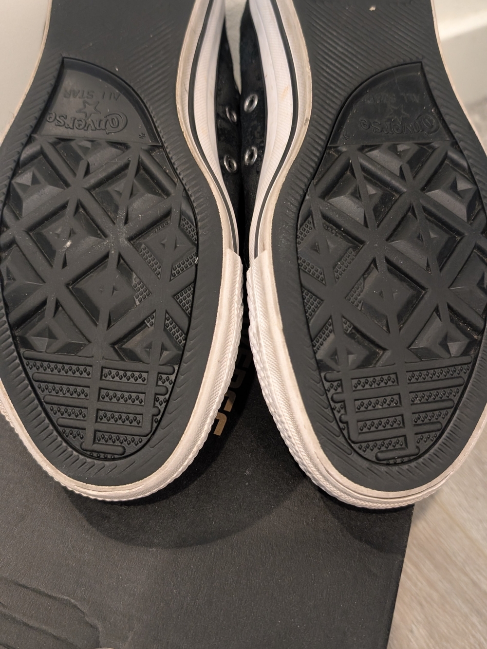 Converse Women’s Black High-Top Studded Sneakers - Picture 7 of 9